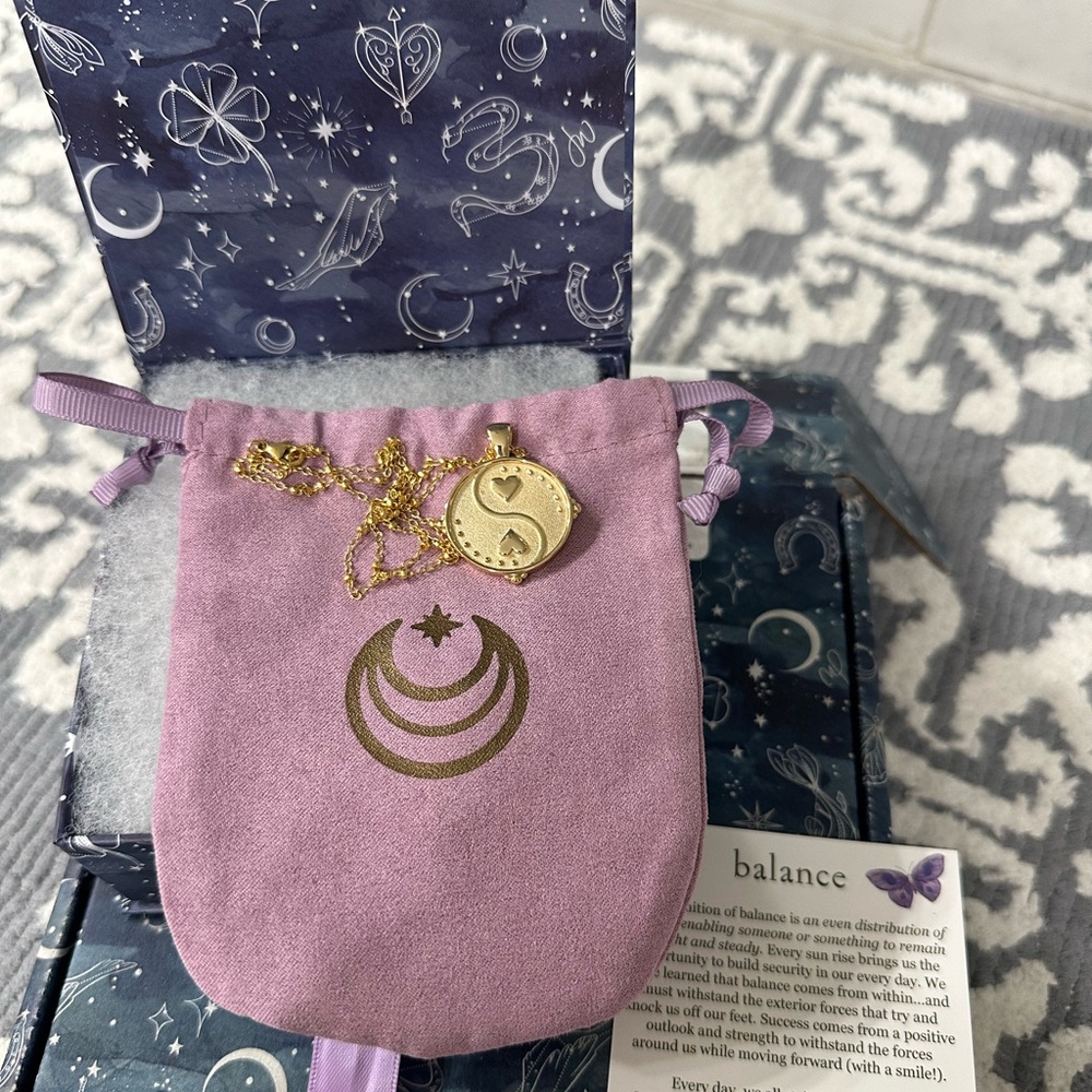 Jane Win BALANCE Small Gold Pendant Coin with Chain